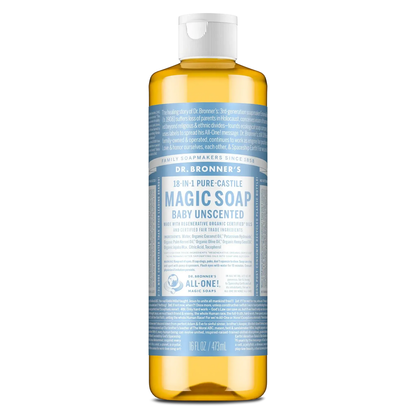 Baby Unscented Pure - Castile Magic Soap 473ml - The Bare Theory