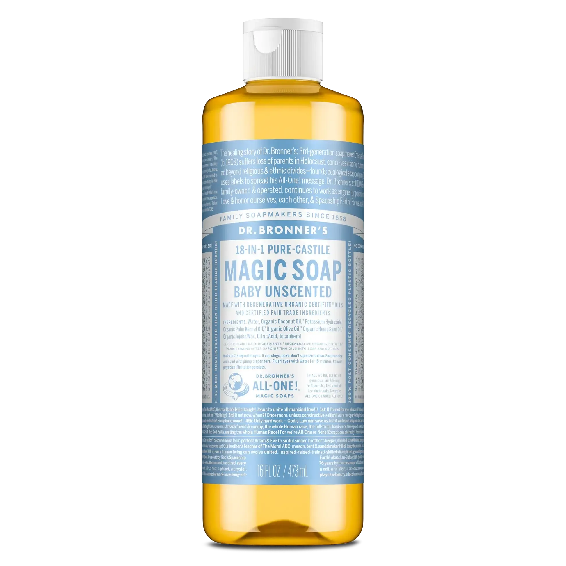 Baby Unscented Pure - Castile Magic Soap 473ml - The Bare Theory