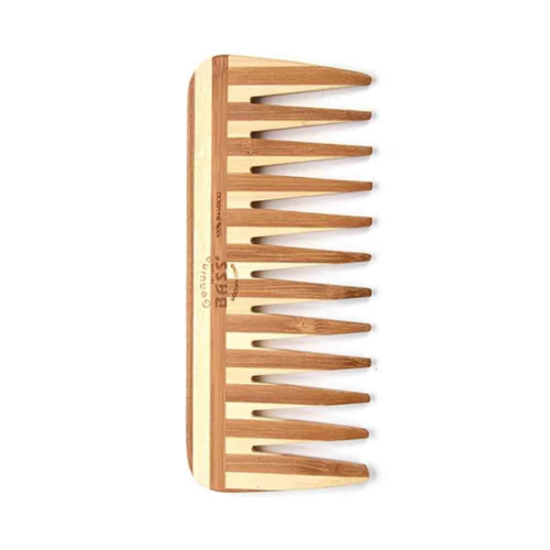 BASS - Bamboo Wood Comb - MEDIUM WIDE TOOTH - bass brush - The Bare Theory