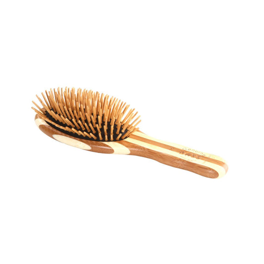 BASS - Bamboo Wood Hair Brush - SMALL OVAL - The Bare Theory