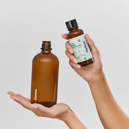Davids Hydroxi™ Fresh Breath Mouthwash - Natural Fresh Mint | Mouthwash Refill Kit with Empty Glass Bottle - The Bare Theory