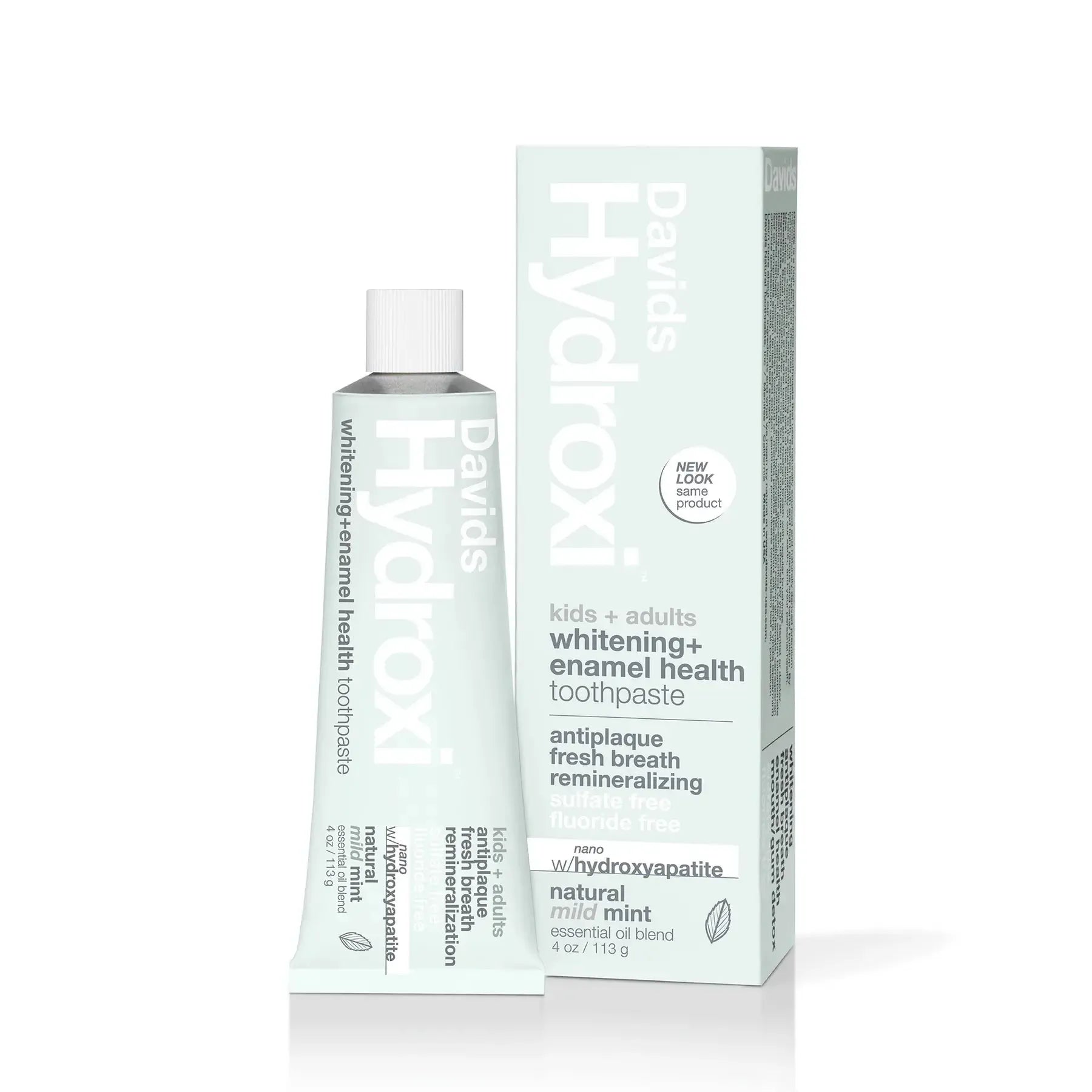 Davids Hydroxi™ - Kids + Adults | Nano Hydroxyapatite Premium Toothpaste | Mild Mint 113g - The Bare Theory