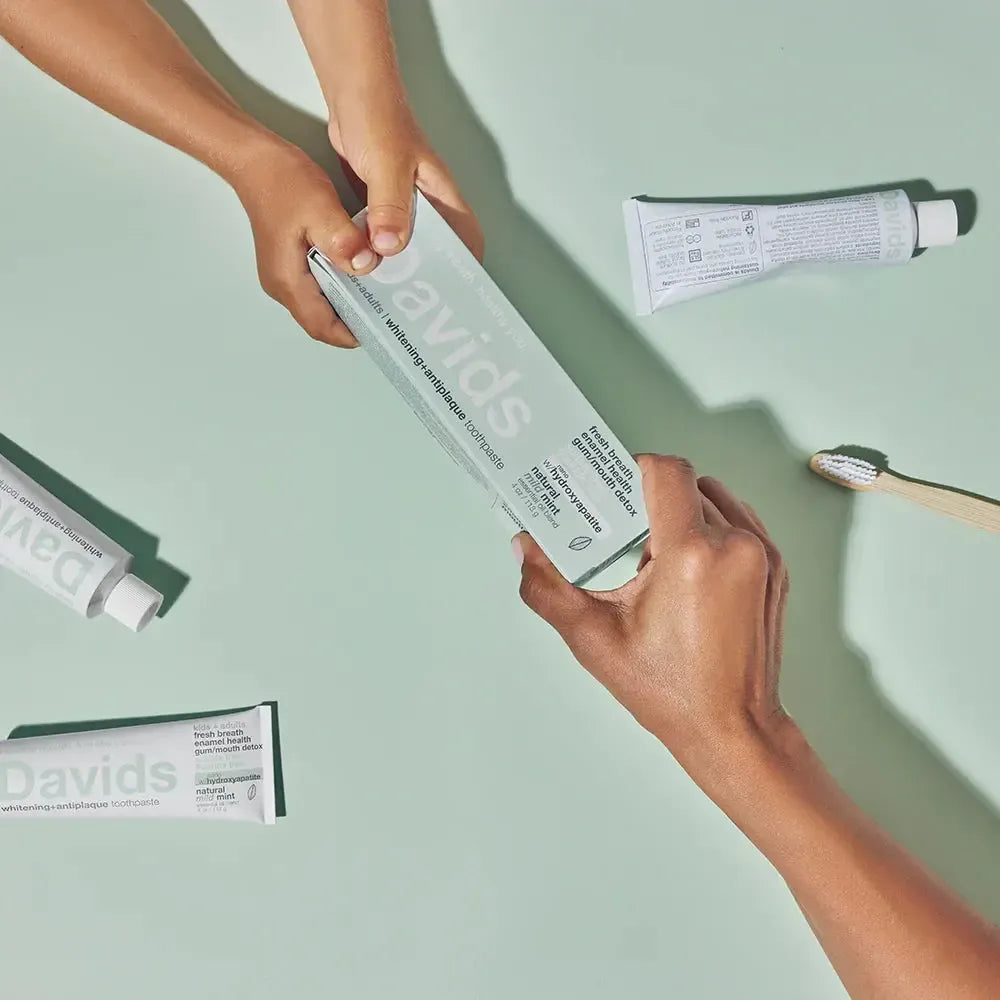 Davids Hydroxi™ - Kids + Adults | Nano Hydroxyapatite Premium Toothpaste | Mild Mint 113g - The Bare Theory