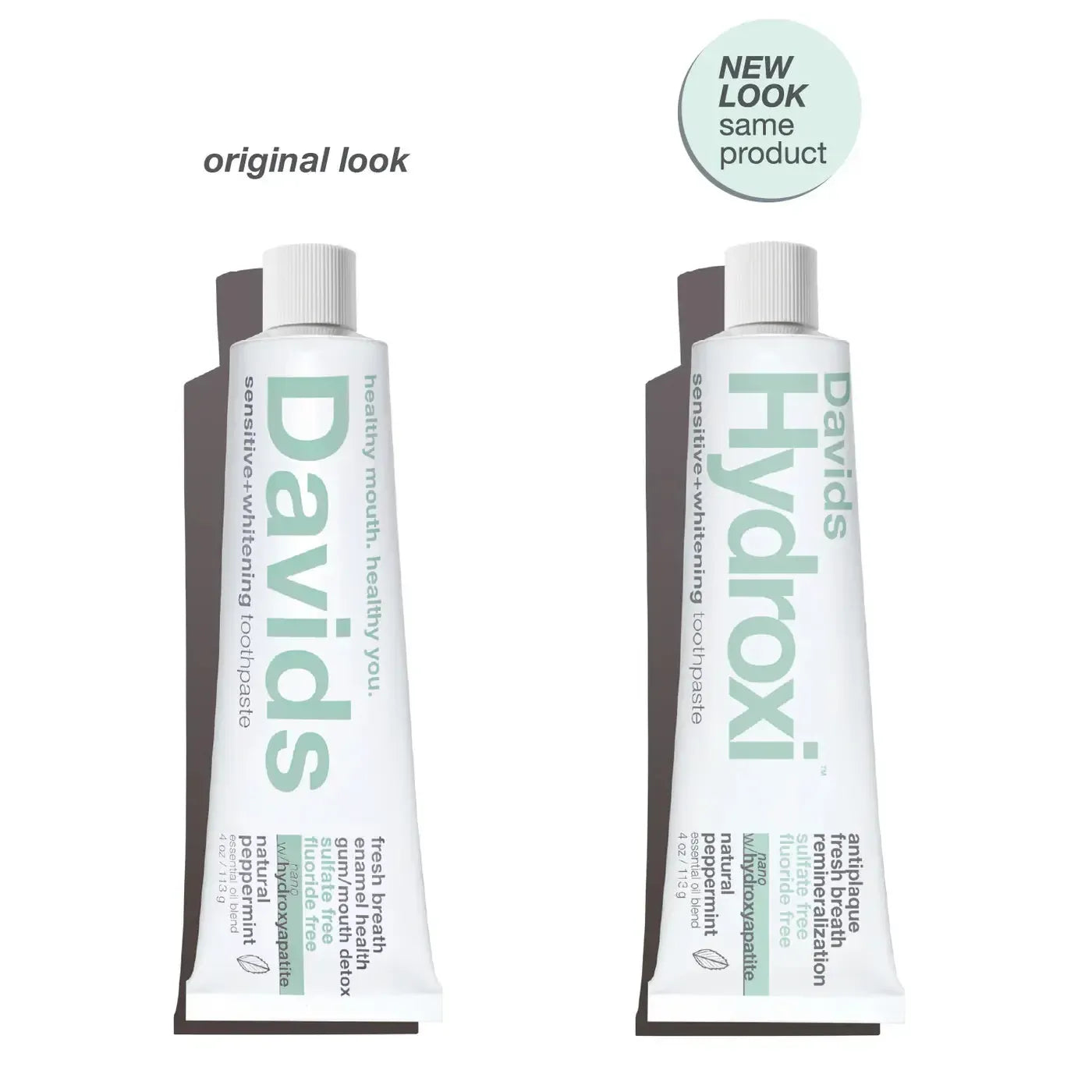 Davids Hydroxi™ - Sensitive + Whitening Nano Hydroxyapatite Premium Toothpaste | Peppermint - The Bare Theory