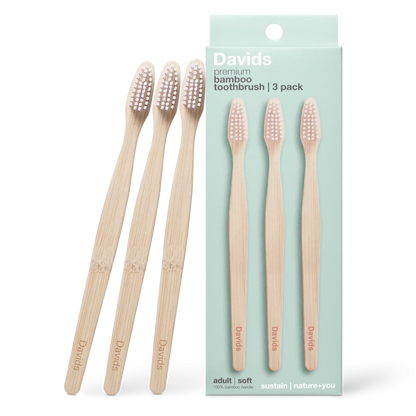 Davids Premium Bamboo Toothbrush / Adult Soft / 3 pack - The Bare Theory