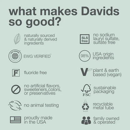 Davids - Premium Toothpaste | Peppermint - The Bare Theory