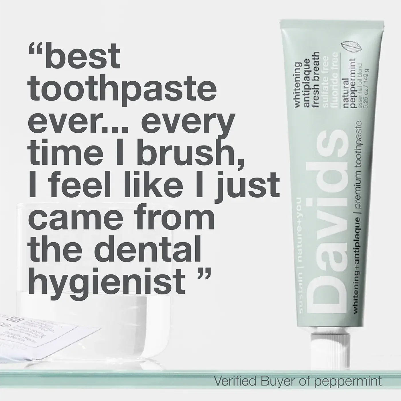 Davids - Whitening + Antiplaque Premium Toothpaste | Peppermint - The Bare Theory