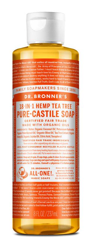Dr Bronner's - 18 - in - 1 Hemp Pure - Castile Soap 237ml - TEA TREE - The Bare Theory