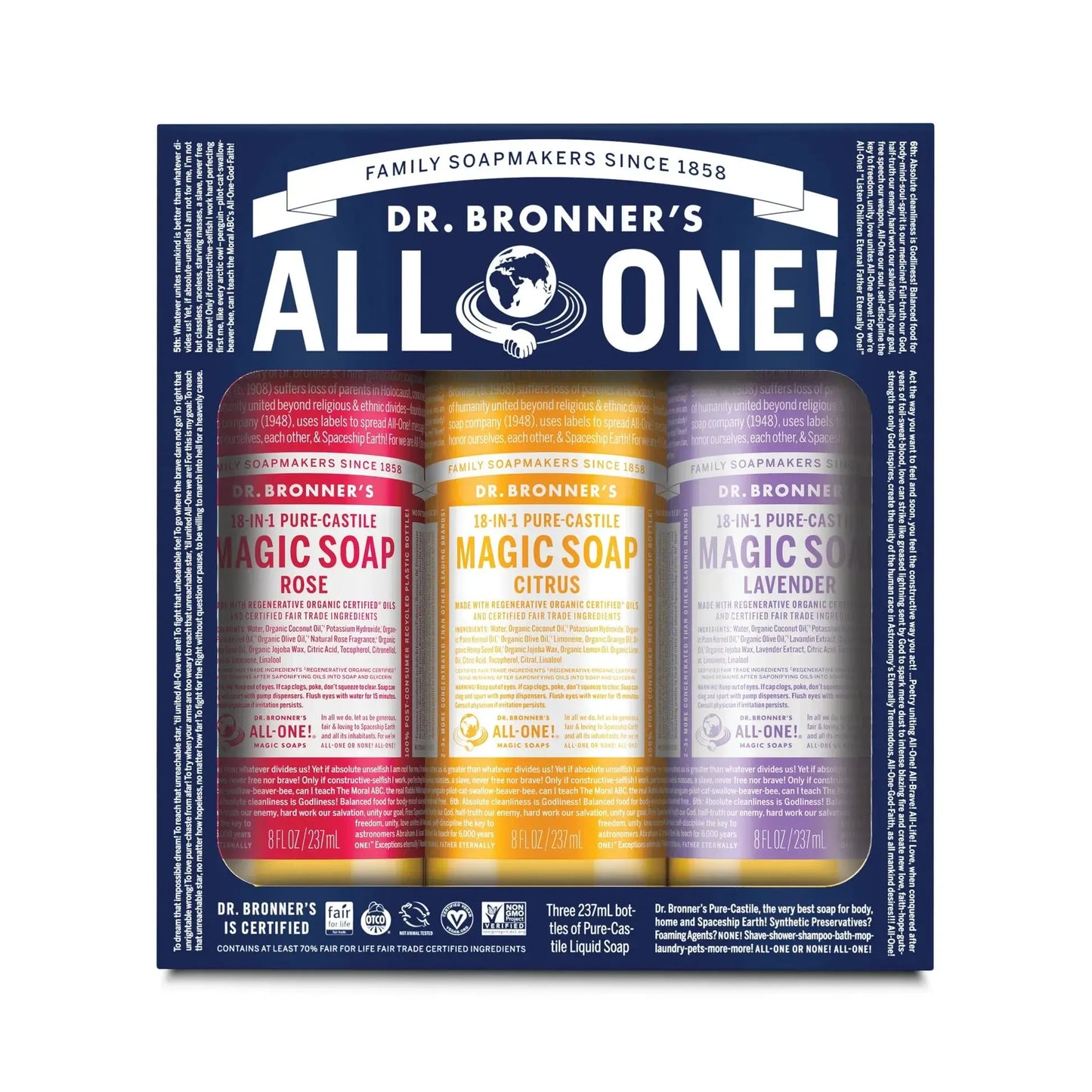 Dr Bronners -Carnival Liquid Soap Multi-Pack - The Bare Theory