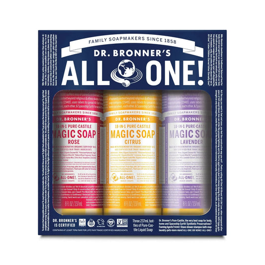 Dr Bronners -Carnival Liquid Soap Multi-Pack - The Bare Theory