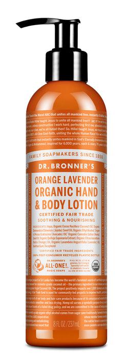 Dr Bronner's - Hand & Body Lotion 237ml - ORANGE LAVENDER - The Bare Theory