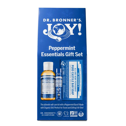 Dr Bronners -JOY! PEPPERMINT ESSENTIALS GIFT SET - The Bare Theory
