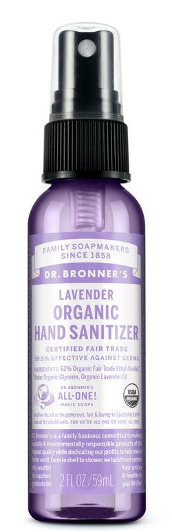 Dr Bronner's - Organic Hand Sanitiser 59ml - LAVENDER - The Bare Theory