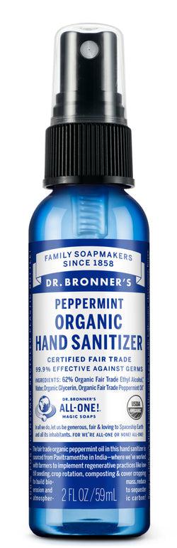 Dr Bronner's - Organic Hand Sanitiser 59ml - PEPPERMINT - The Bare Theory