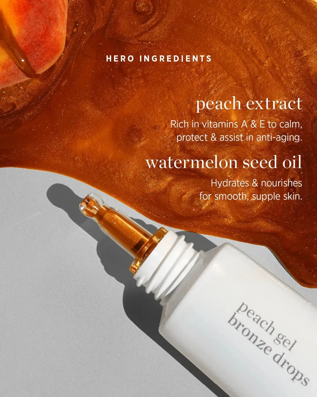 Ere Perez - Golden Hour - Peach Gel Bronze Drops - The Bare Theory
