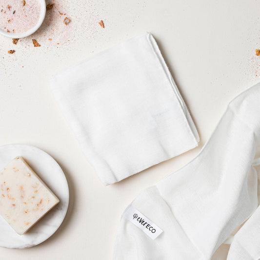 Ever Eco Muslin Facial Cloths - 2 Pack - The Bare Theory