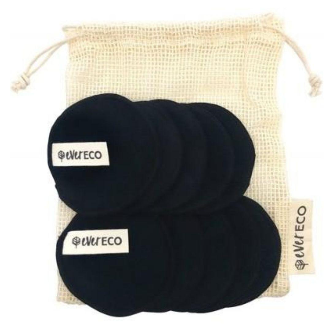 Ever Eco - Reusable Bamboo Facial Pads - 10 pack- BLACK - The Bare Theory