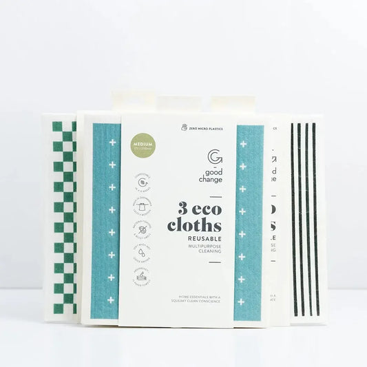 Good Change - 3 Eco Cloths - Reusable - The Bare Theory