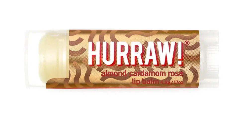 Hurraw! Balms - Almond Cardamom Rose - Ayurvedic Lip Balm - The Bare Theory