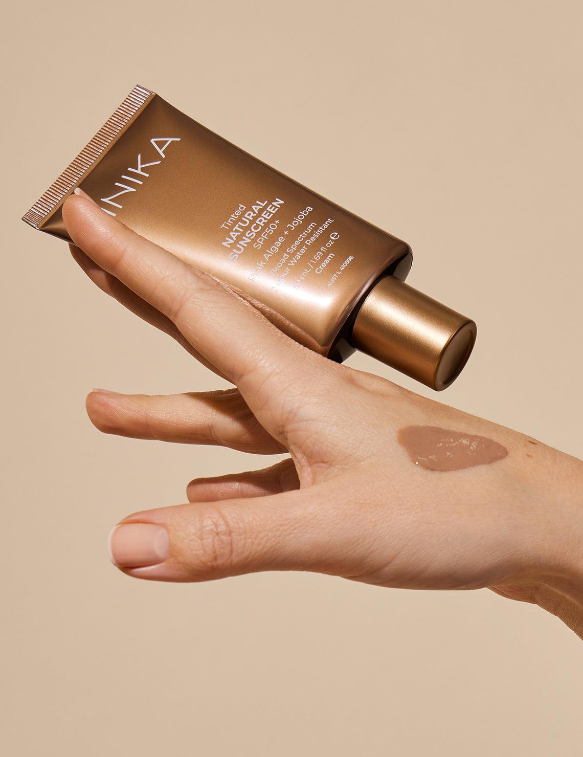 INIKA Organic Natural Sunscreen SPF50+ 50mL - TINTED - The Bare Theory