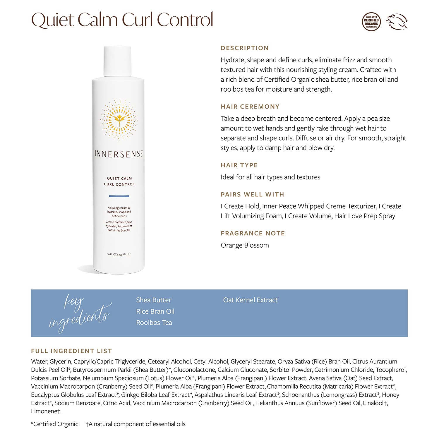 Innersense - Quiet Calm Curl Control - The Bare Theory