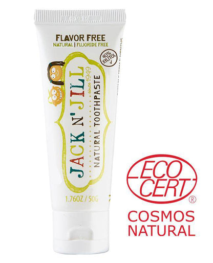 Jack n' Jill - Kids Natural Toothpaste 50g - FLAVOUR FREE - The Bare Theory
