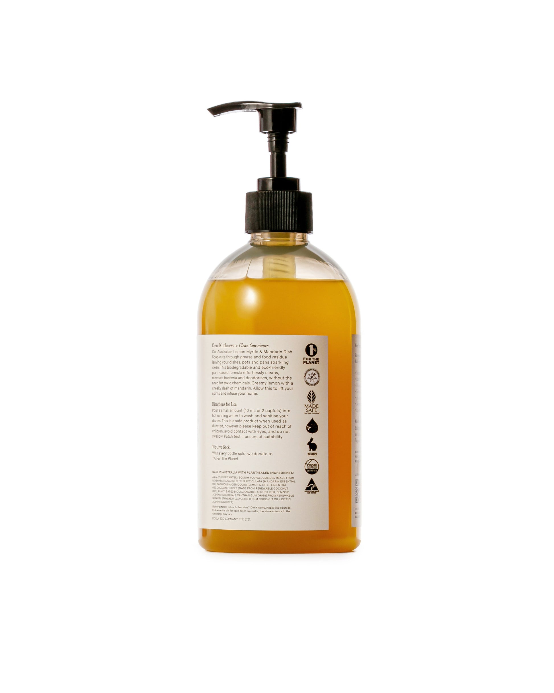 Koala Eco - Dish Soap. Lemon Myrtle & Mandarin Essential Oil - The Bare Theory
