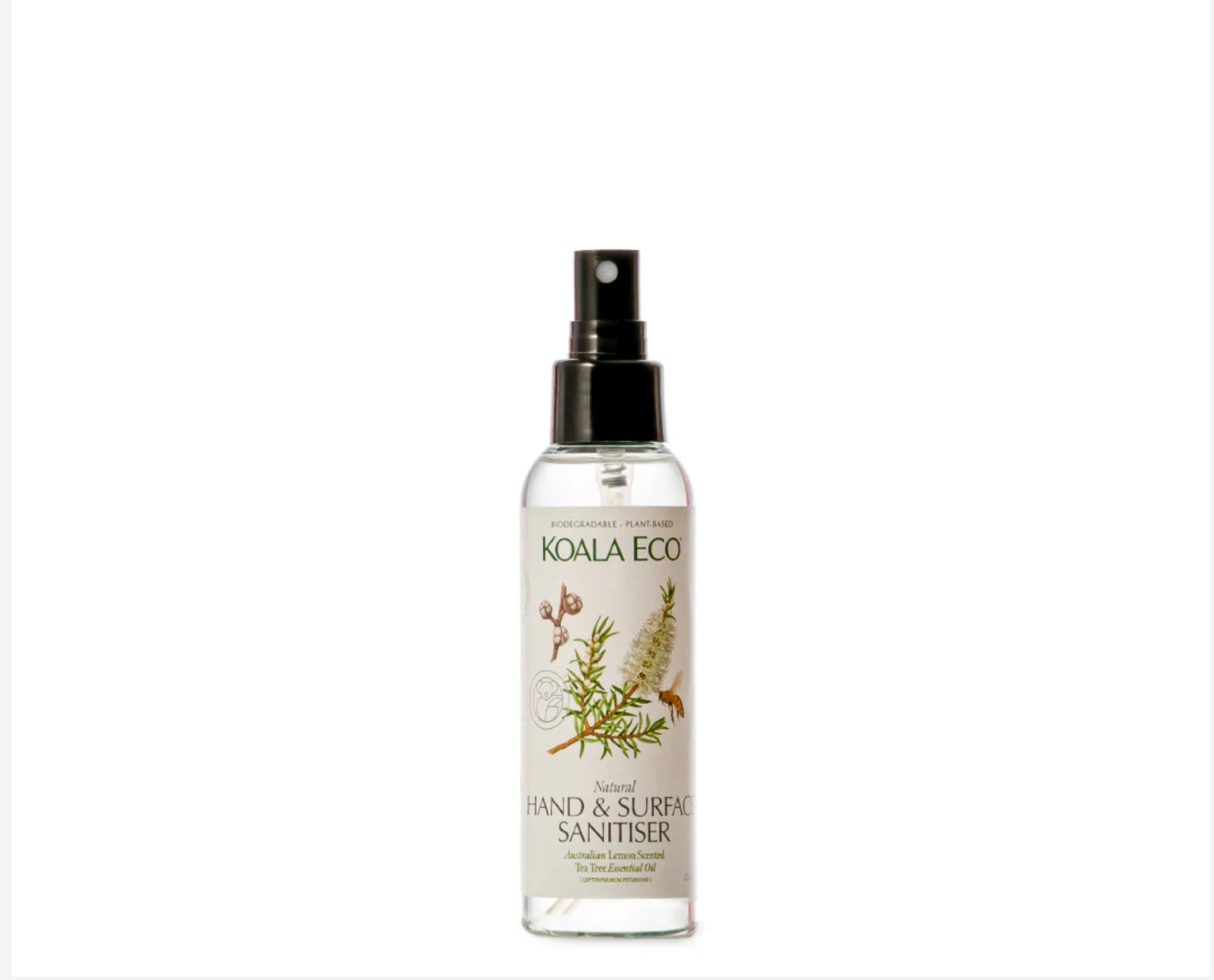 Koala Eco - Natural Hand & Surface Sanitiser - Lemon Scented Tea Tree 125ml - The Bare Theory