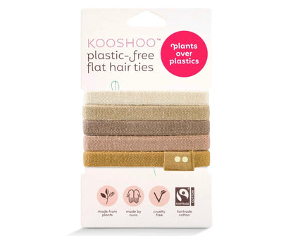 Kooshoo - Plastic Free Flat Hair Ties - Blonde 5 pack - The Bare Theory