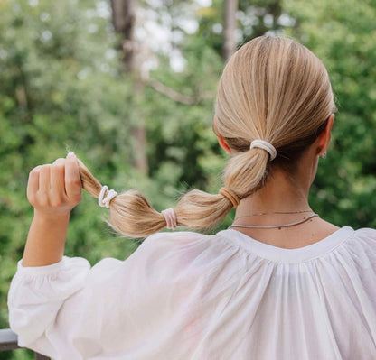 Kooshoo Plastic-free Round Hair Ties - Golden Fibres 4 pack - The Bare Theory