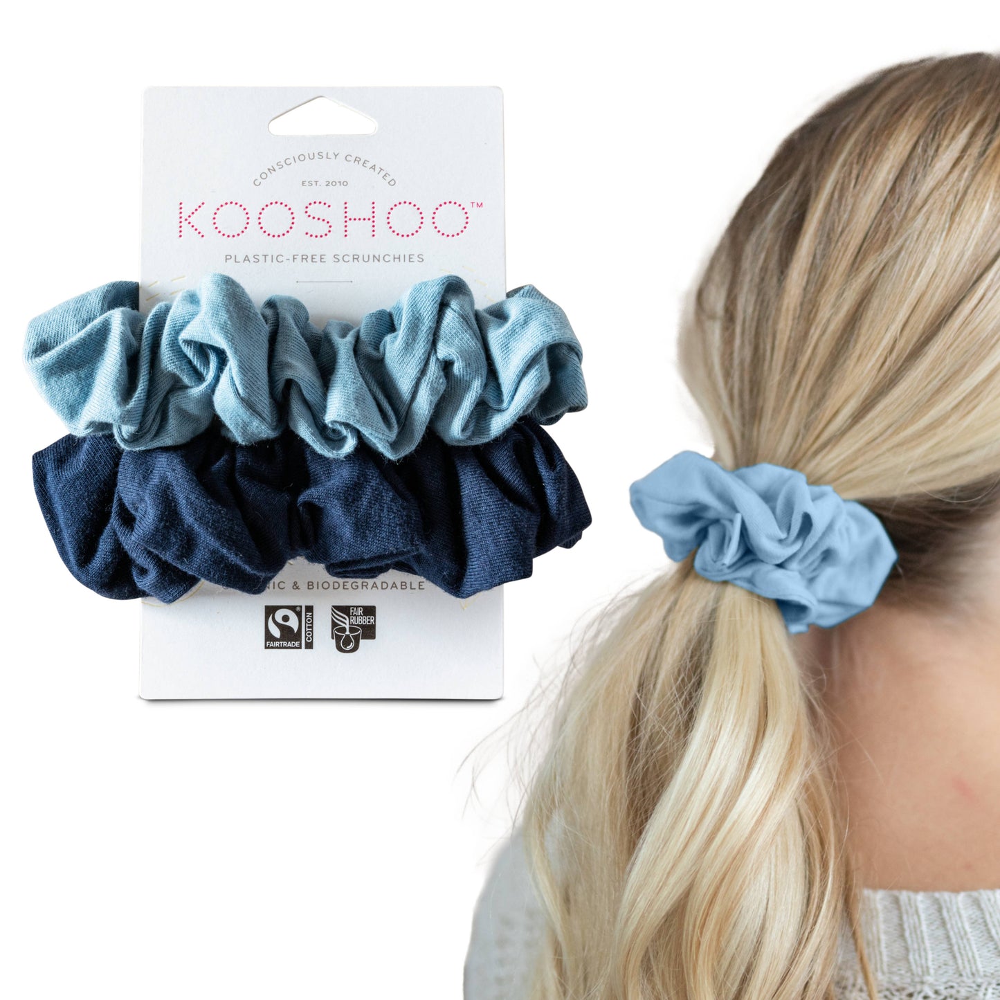 Kooshoo Plastic-free Scrunchies - Evening Sky - The Bare Theory