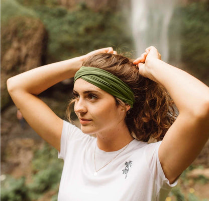 Kooshoo - Twist Headband - Olive - The Bare Theory