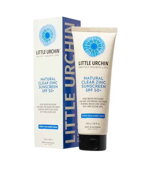 LITTLE URCHIN - Natural Face Sunscreen Clear Zinc SPF 50+ 50g - The Bare Theory