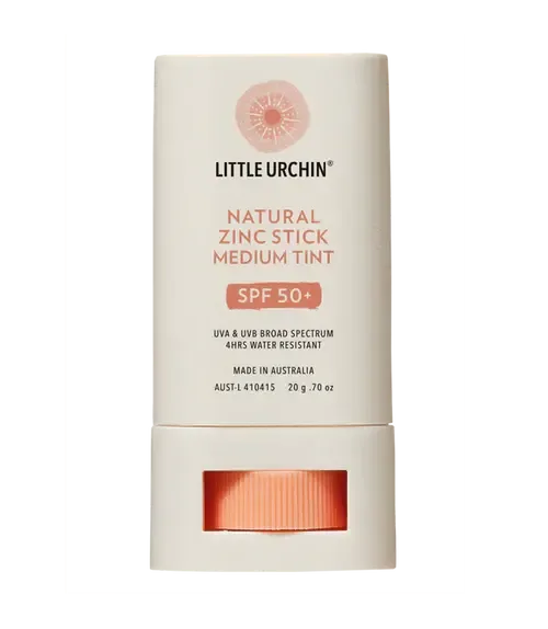 LITTLE URCHIN -NATURAL ZINC STICK, MEDIUM TINT, SPF 50+ - The Bare Theory