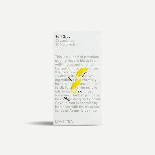 Love Tea - Earl Grey - Certified Organic Pyramids - The Bare Theory