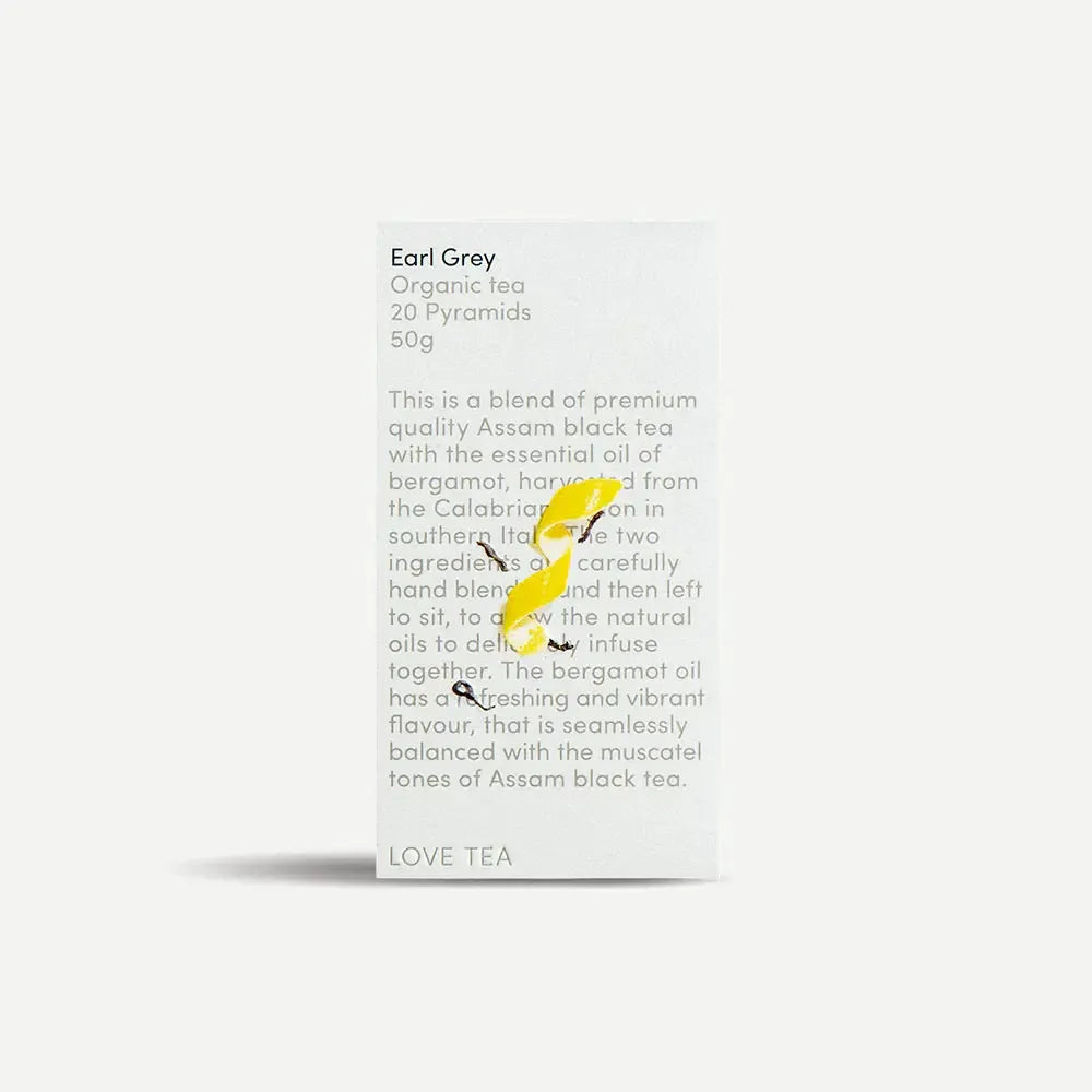Love Tea - Earl Grey - Pyramid Tea Bags - The Bare Theory