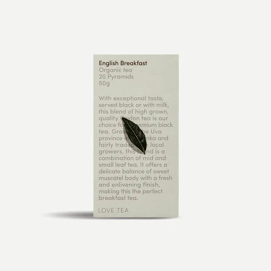 Love Tea - English Breakfast - Certified Organic Pyramids - The Bare Theory