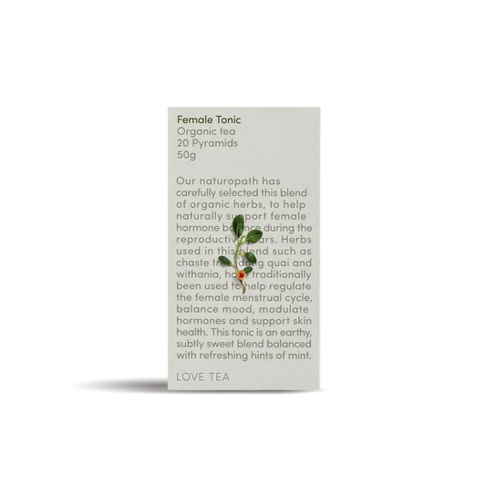 Love Tea - Female Tonic - Certified Organic Pyramids - The Bare Theory
