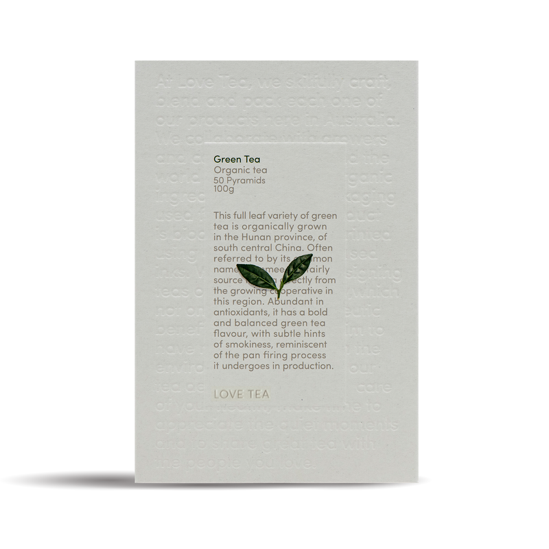 Love Tea - Green - Certified Organic Pyramids - The Bare Theory