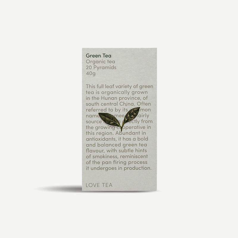 Love Tea - Green - Certified Organic Pyramids - The Bare Theory