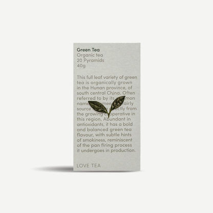 Love Tea - Green - Certified Organic Pyramids - The Bare Theory