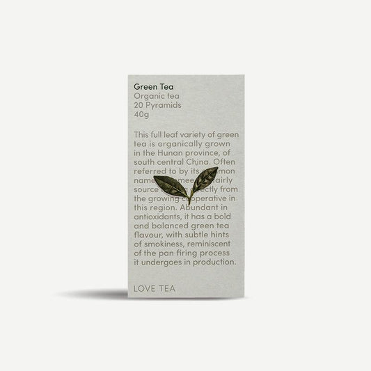 Love Tea - Green - Certified Organic Pyramids - The Bare Theory