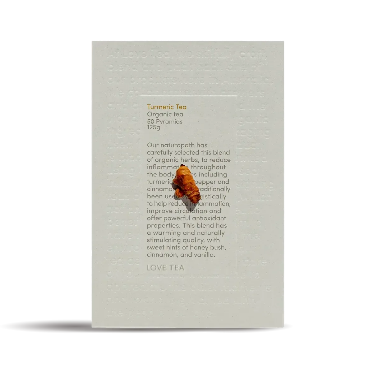 Love Tea - Turmeric - Certified Organic Pyramids - The Bare Theory