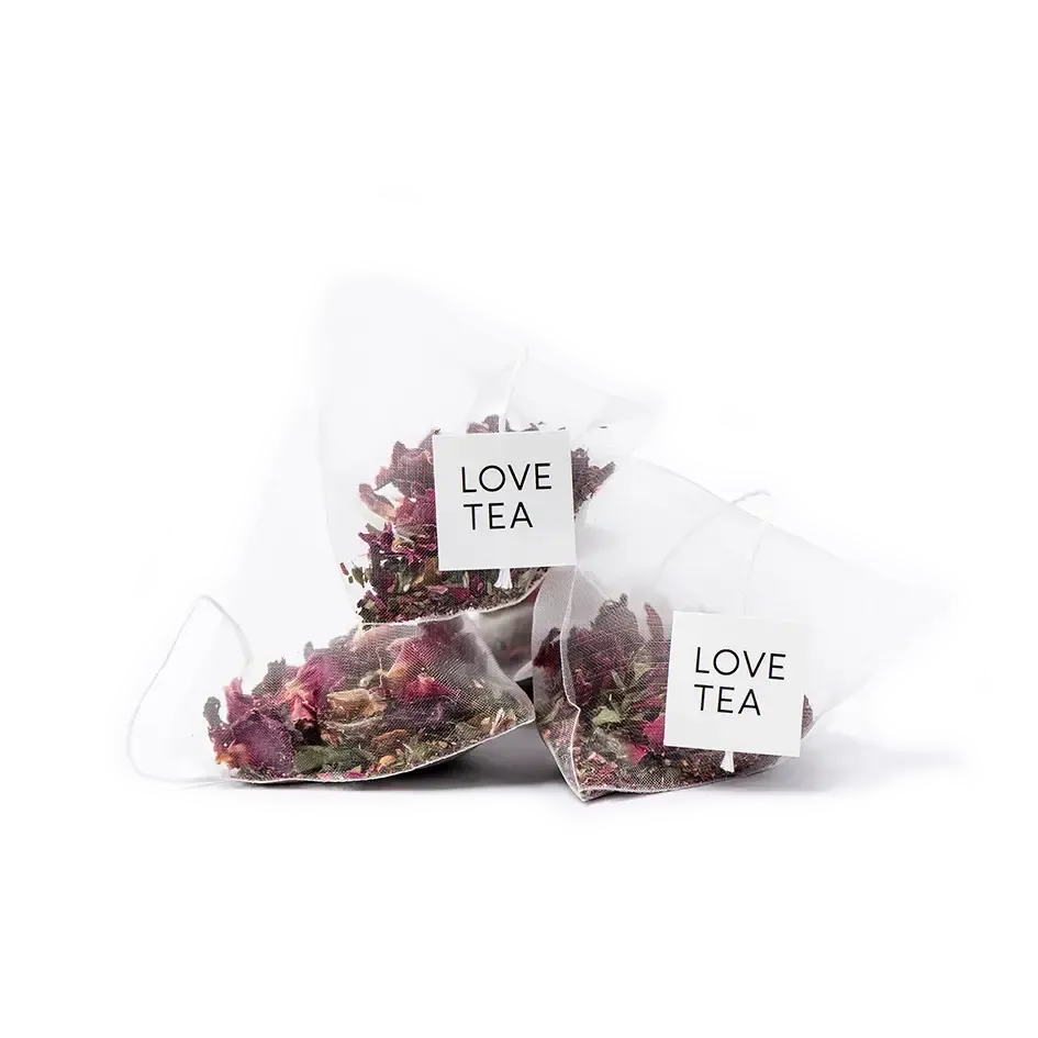 Love Tea - White Rose and Goji - Certified Organic Pyramids - The Bare Theory