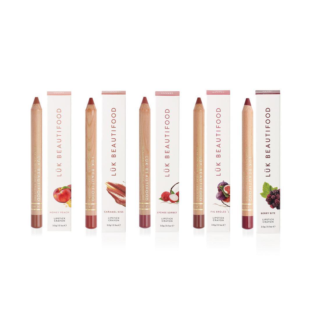 Luk Beautifood - Complete Set 5 Natural Lipstick Crayons - The Bare Theory