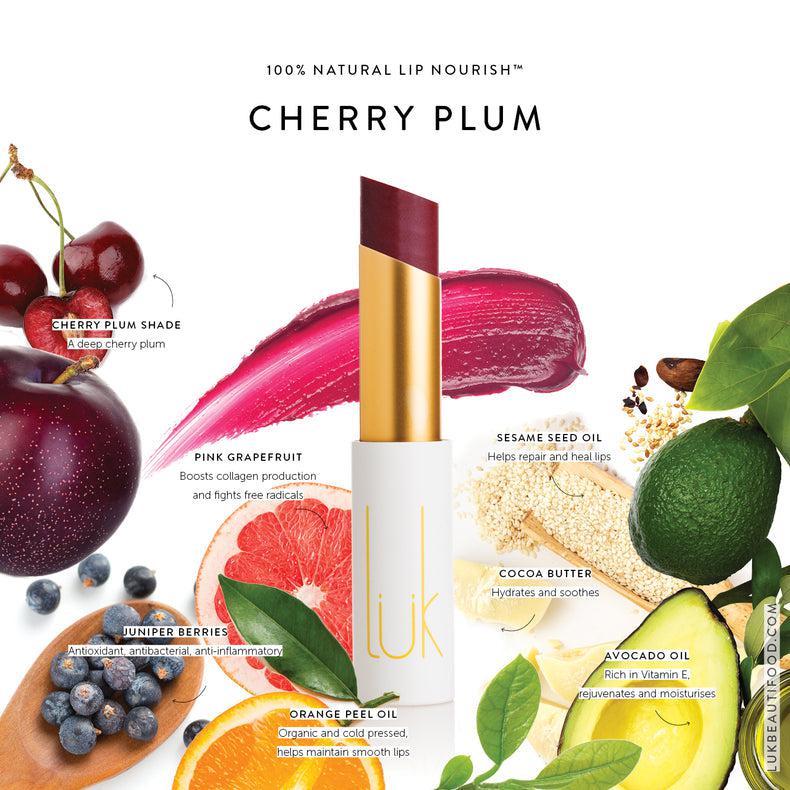 Luk Beautifood - Lip Nourish - Cherry Plum - The Bare Theory