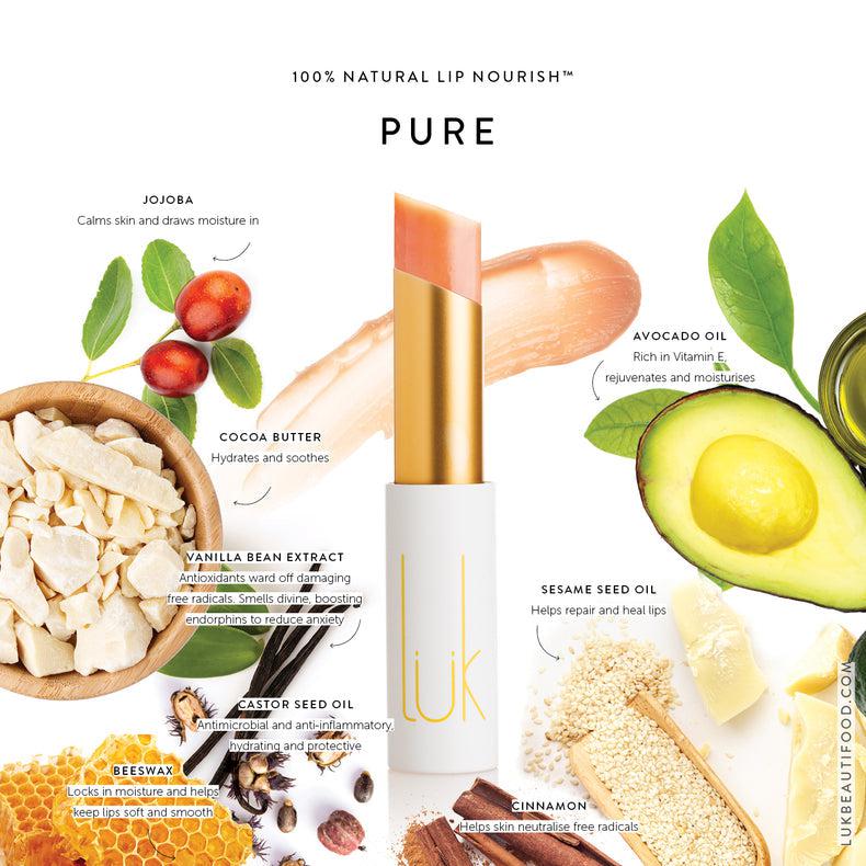 Luk Beautifood - Lip Nourish - Pure (Previously Nude Cinnamon) - The Bare Theory