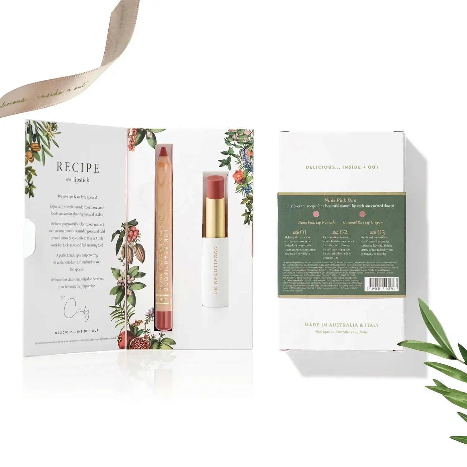 Luk Beautifood - Recipe of a Lipstick - Nude Pink Duo - The Bare Theory