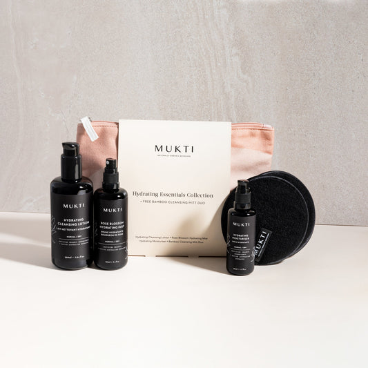 Mukti - Hydrating Essentials Collection + FREE Cleansing Mitt Duo - The Bare Theory