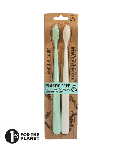 NFco Bio Toothbrush Mixed Twin Pack - Soft - The Bare Theory